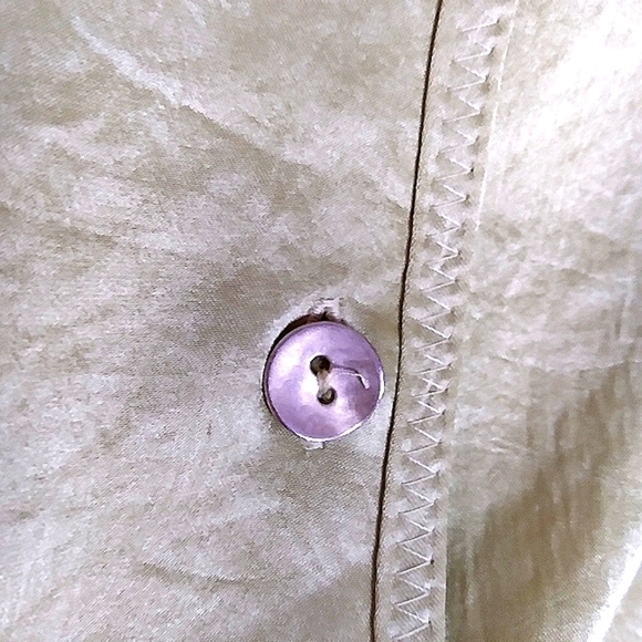 Nanushka Yellow Green Short Sleeve Collared Satin Button Up Shirt Size Large - Picture 9 of 9